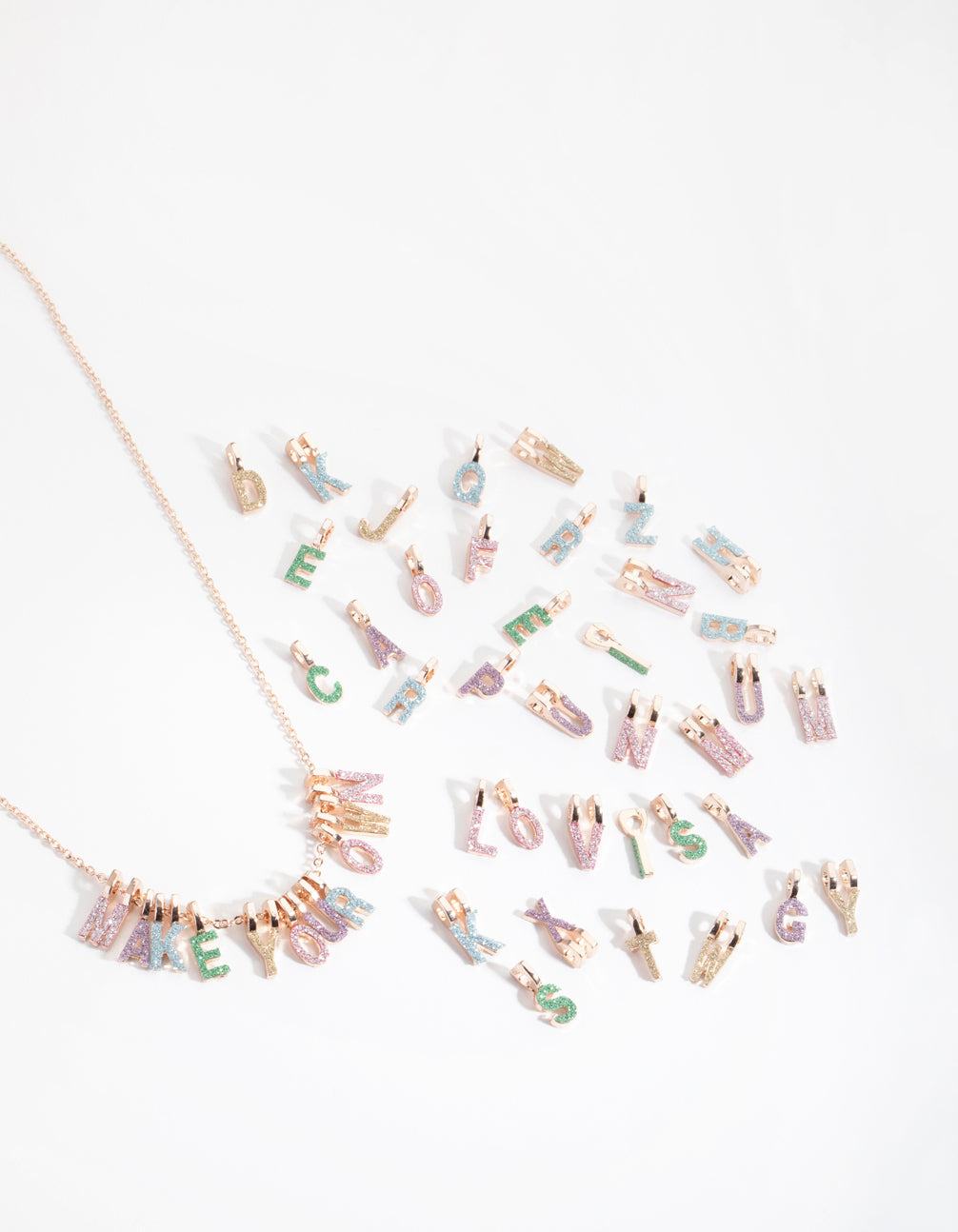 Kids Rose Glitter Paper Make-Your-Own Necklace