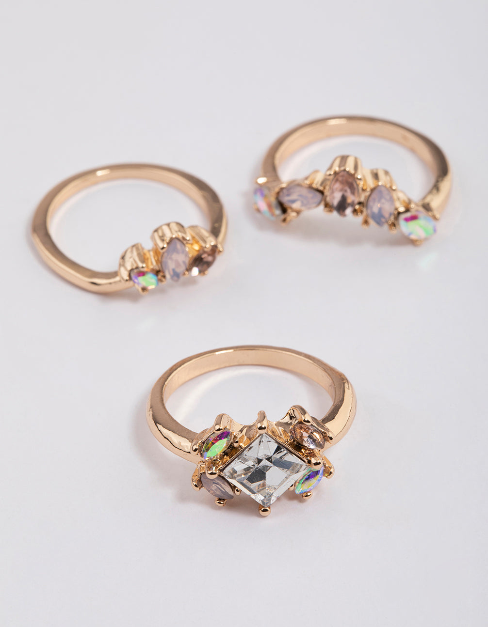 Rose Opal Embellished Ring Pack